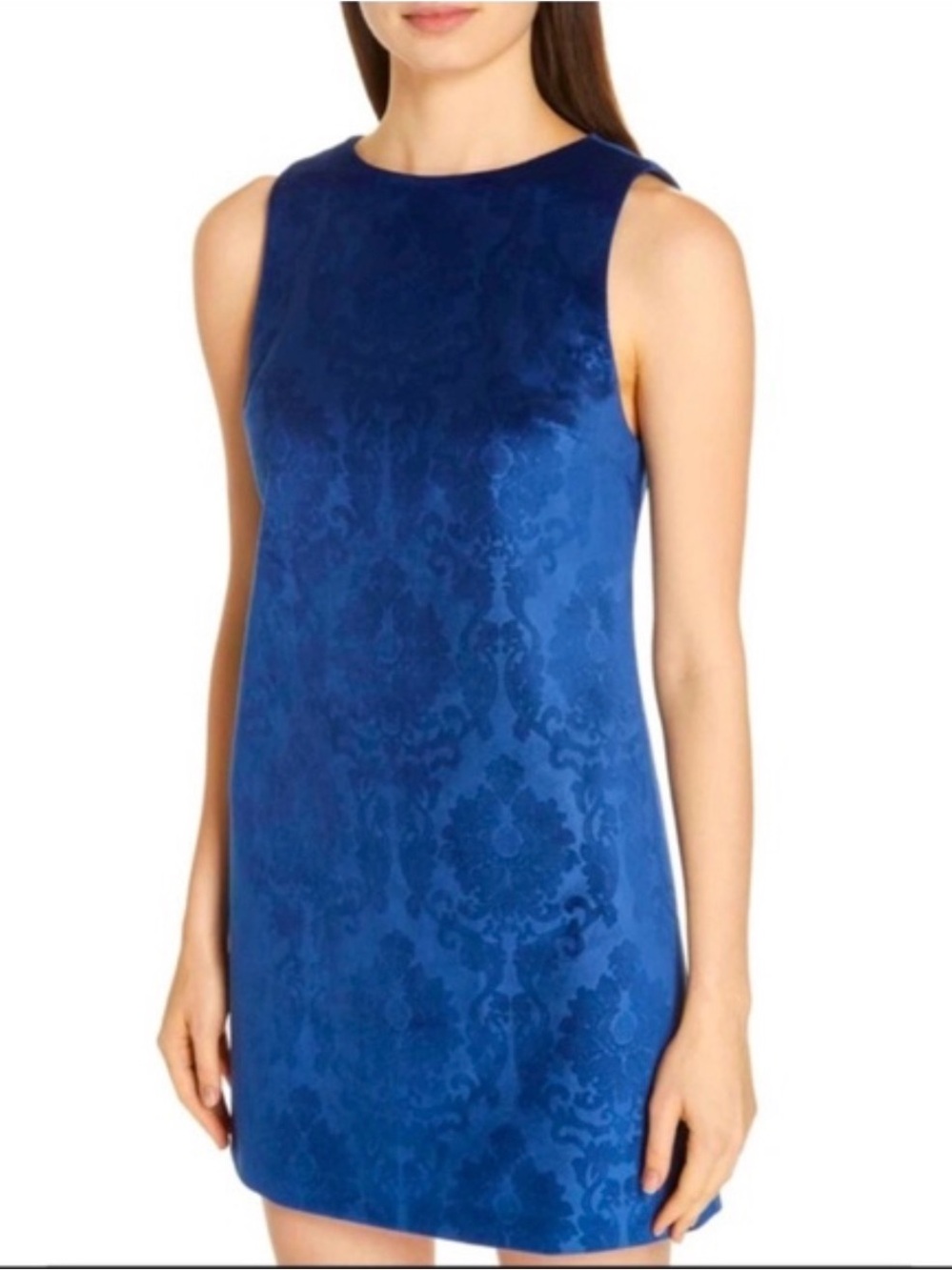 Alice + Olivia Royal Blue Jacquard Shift Dress